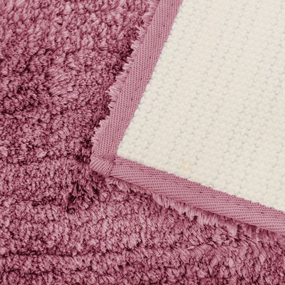 BSCI Polyeseter Shaggy Tufted Bath Rug Pink Color Rectangular Shaped
